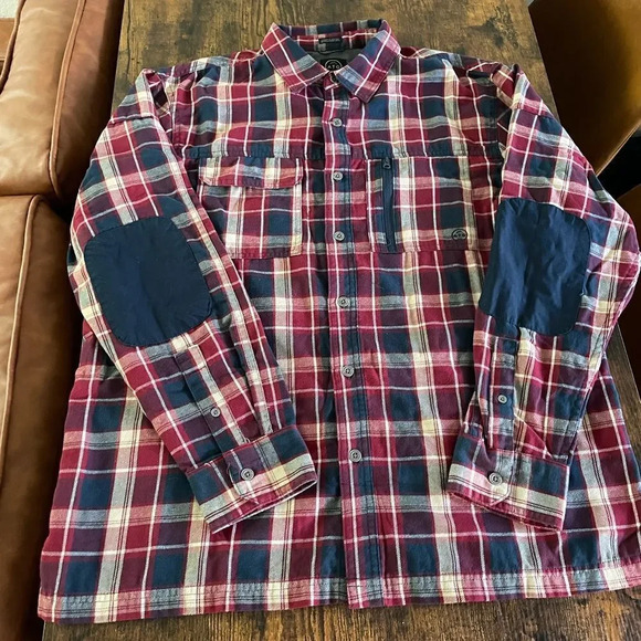 Wrangler All Terrain Gear Red Plaid Button Down shirt - Picture 12 of 16